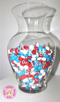 vase full of colorful candy