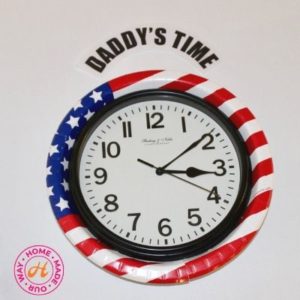 image of american flag clock