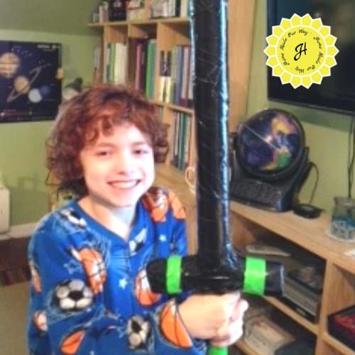 josh with duct tape and pvc pipe sword