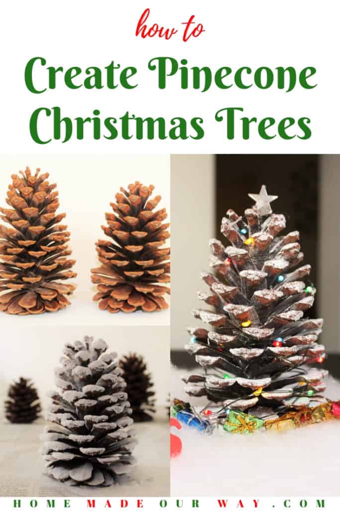 pin image for creating pine cone christmas trees post