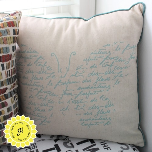 butterfly script pillow