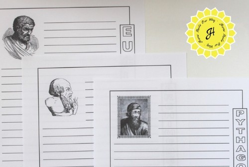 notebooking pages for historical mathematicians