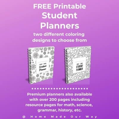 Free Printable Student Planner for the 2021- 2022 School Year