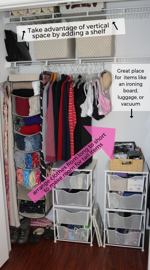 sloping technique used in closet organization