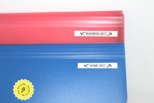 labeled file folders for personal and business tax documents