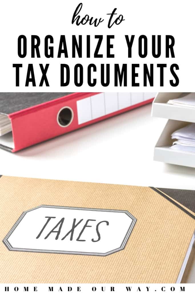 pin image for tax document organization post
