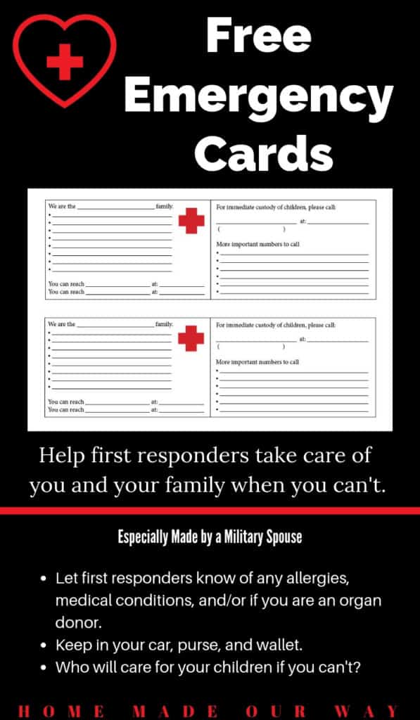 pin image for free emergency card 