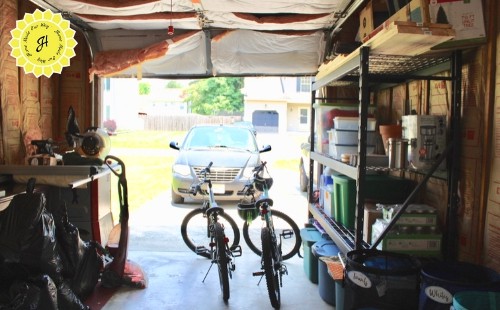 garage after cleaning and organizing