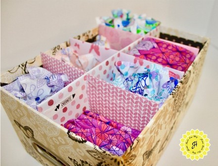 side view for feminine products organizer box