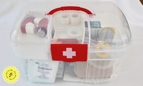 filled first aid kit