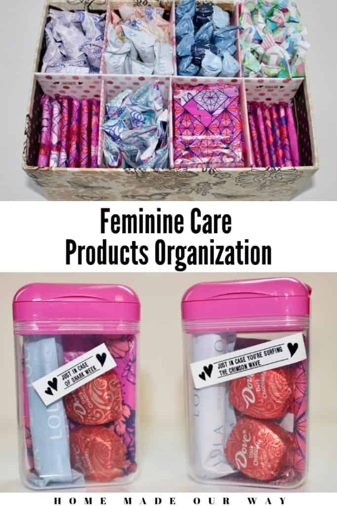 Pin image for How to Organize your Feminine Products post