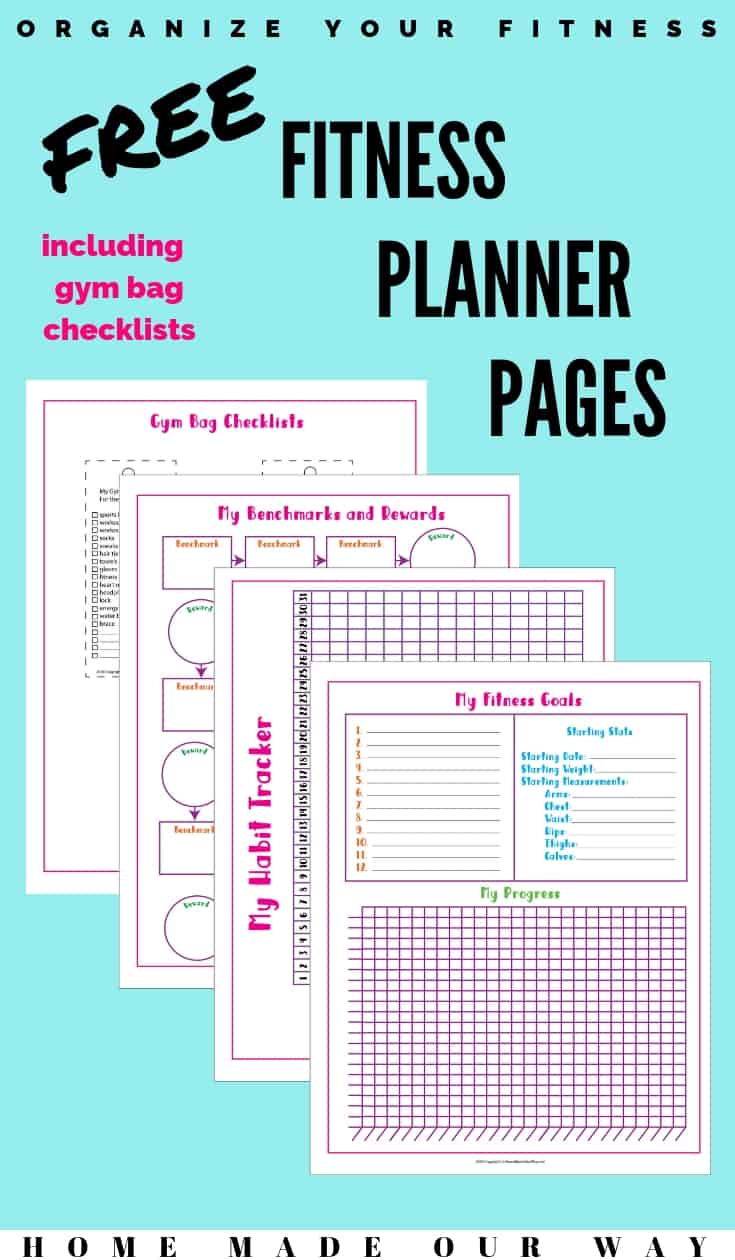 pin image for fitness planner pages
