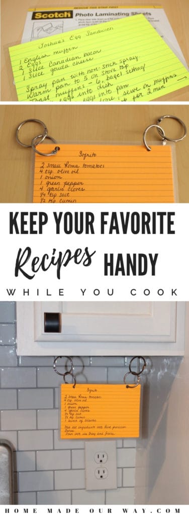 Organize your recipes and learn how to create a hidden but handy recipe display | binder | index cards | ideas | DIY | best way | from magazines | box | #recipe #display #organization 