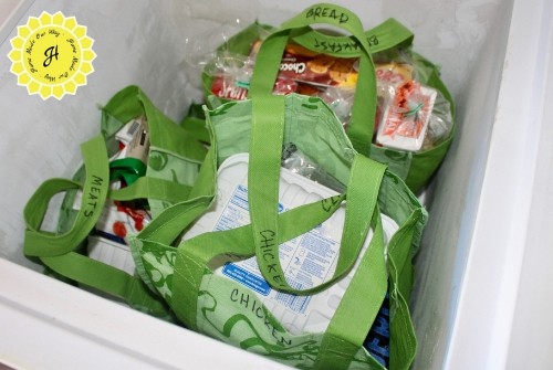 frozen foods in reusable bags