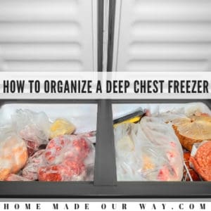 deep chest freezer filled with frozen foods