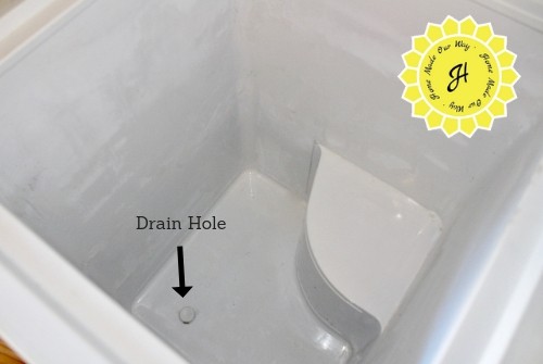 drain hole location in deep chest freezer