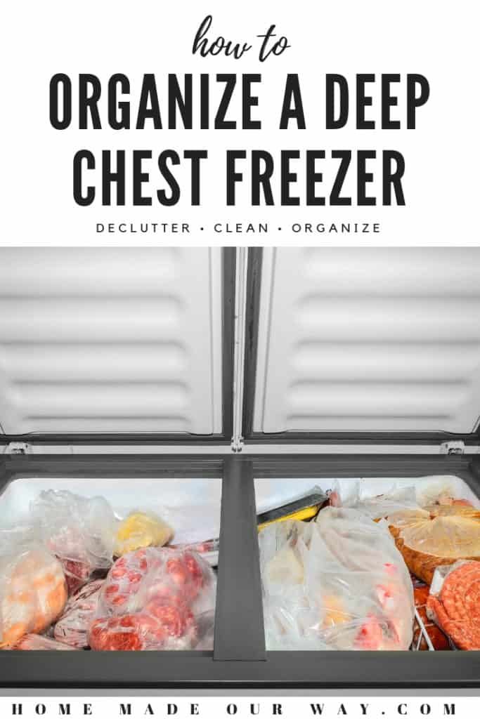 pin image for deep chest freezer organization post