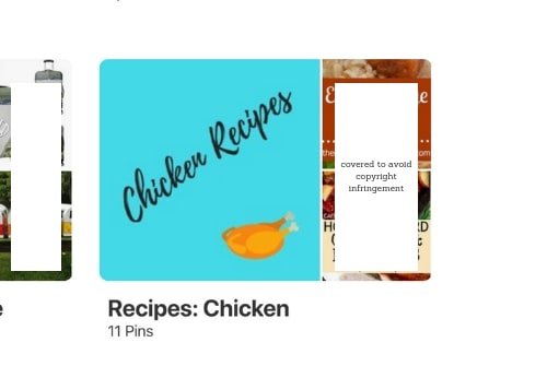 Pinterest digital recipes board with featured covered created in Canva