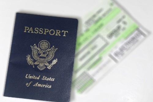travel passport and boarding ticket