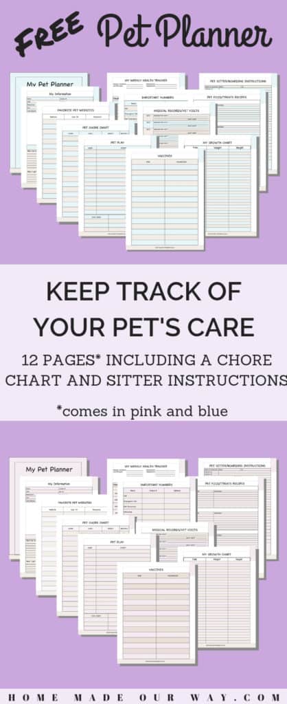 Cat Care Planner  Pet Care Printable Planner