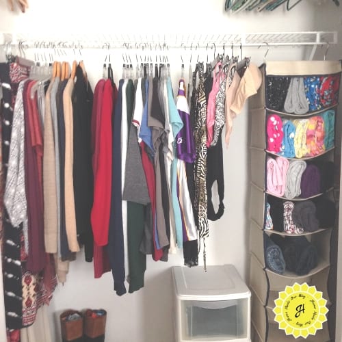Closet filled with clothing / Marie Kondo after pics