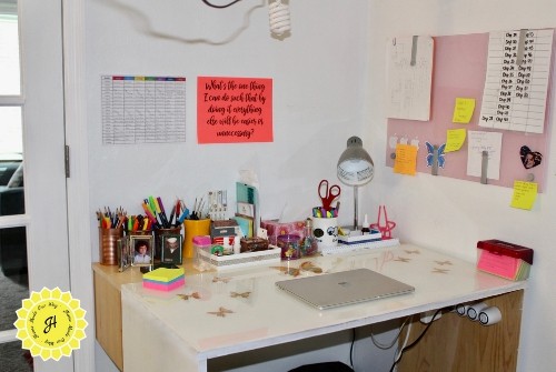 picture of butterfly desk in office