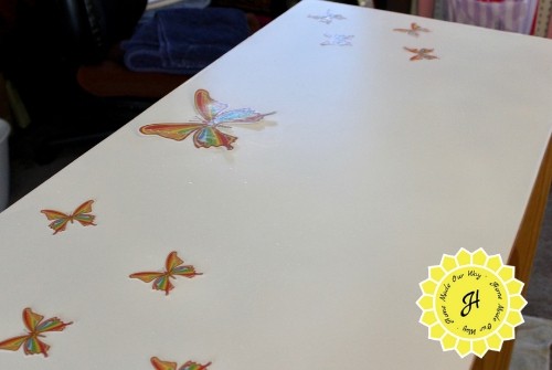 placement of butterflies on table top