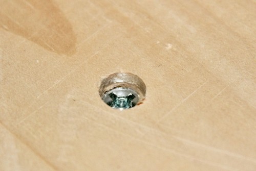 countersink hole with screw inside