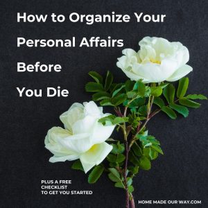 organize your personal affairs