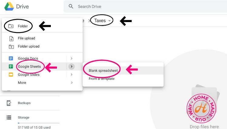 photo tutorial for naming folder in google drive
