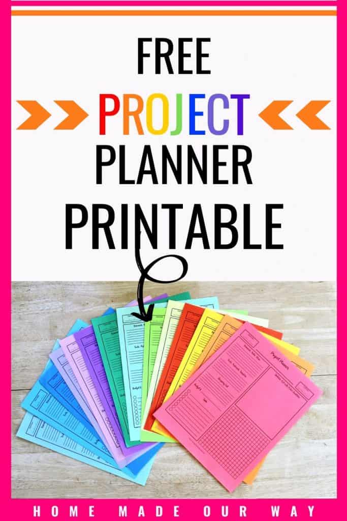 free project planner printable