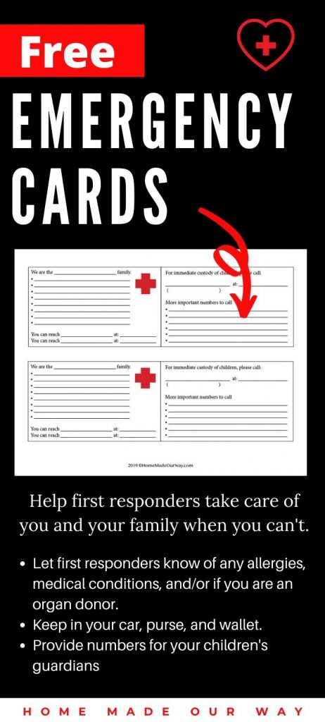 free emergency cards