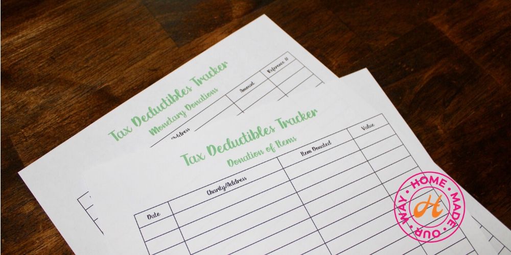 tax deductible worksheets