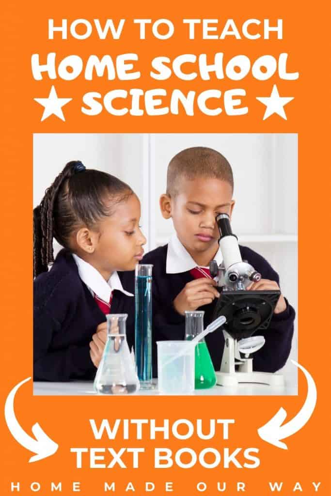 pin image for teaching homeschool science without textbooks post