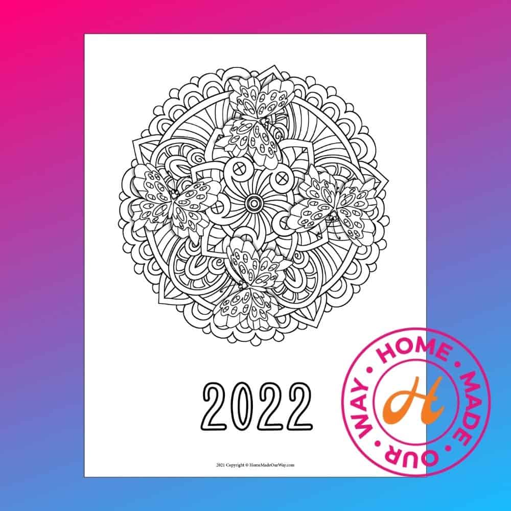 2022 Free Daily Planner with Mandala cover
