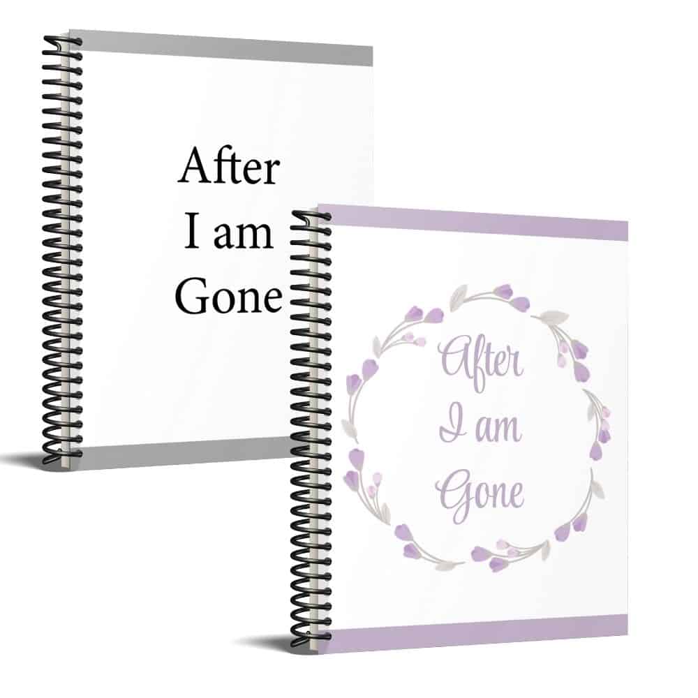 After I am Gone planners from Etsy shop
