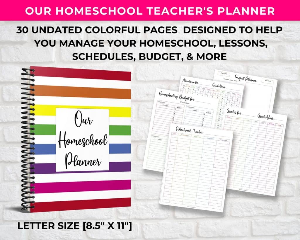our homeschool teacher's planner