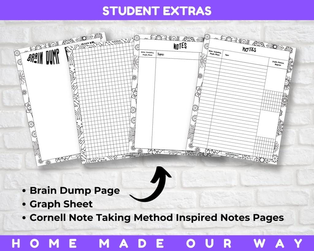 Student Planner Extra Pages