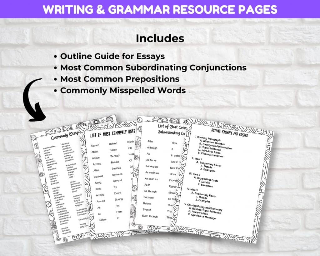 Writing & Grammar Resource Pages