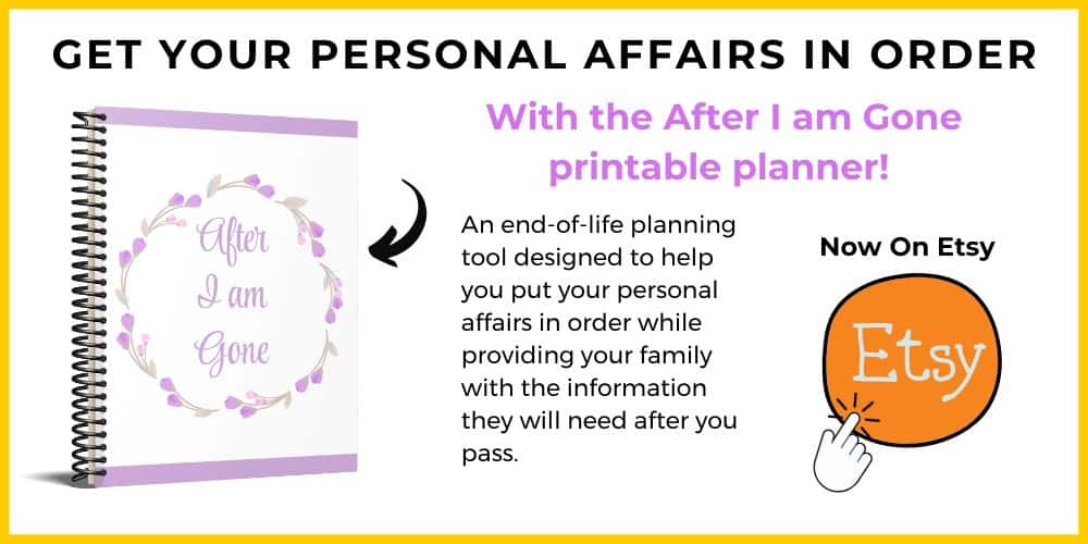 Personal Affairs Planner - the After I am Gone Planner