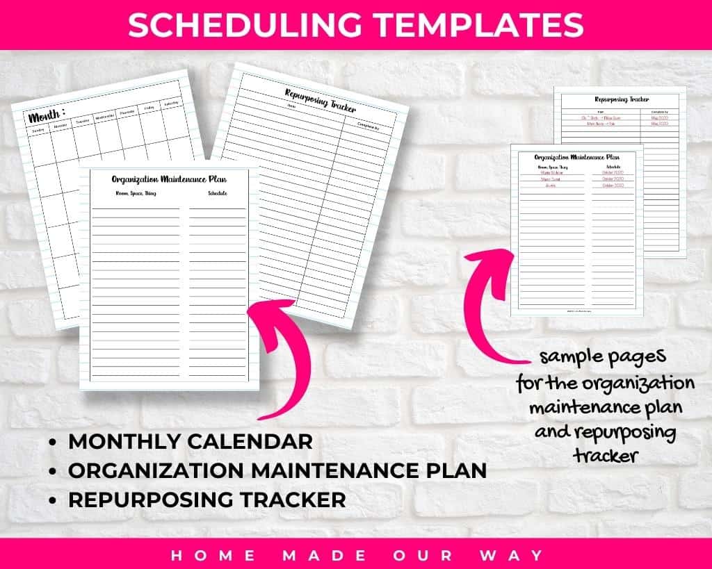 total home workbook scheduling section
