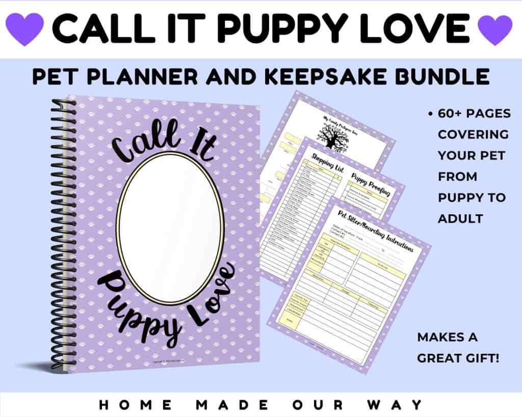 call it puppy love pet planner and keepsake bundle