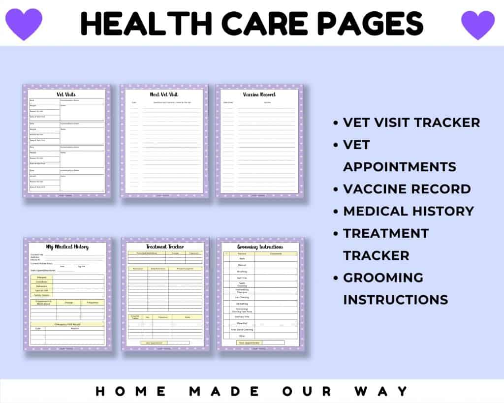 pet planner health care pages
