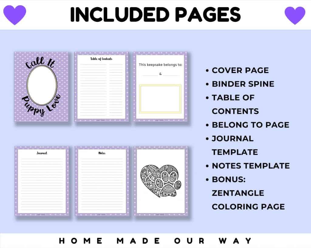 pet planner included pages