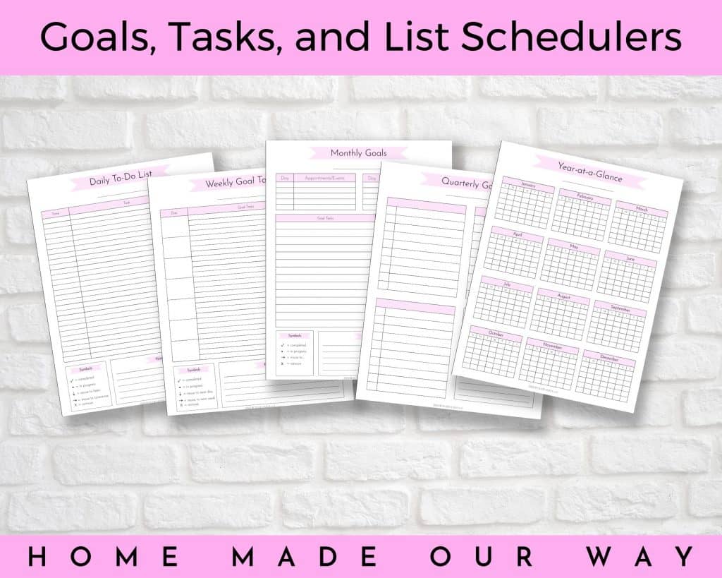 Goal Keeping Schedules and Calendars