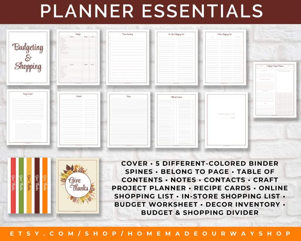 Thanksgiving Planner Pages