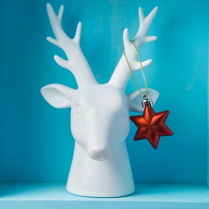 deer decoration on shelf