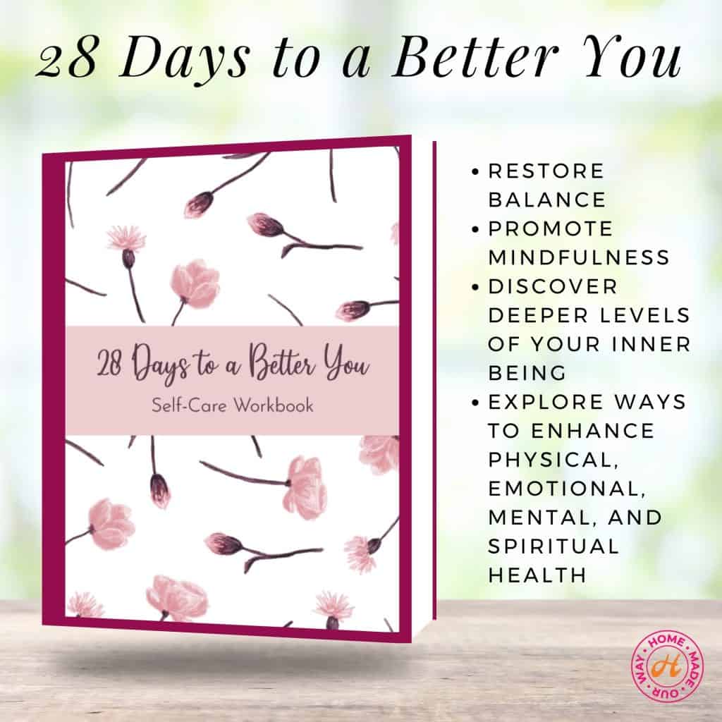 28 Days to a Better You Self Care Workbook Journal Planner