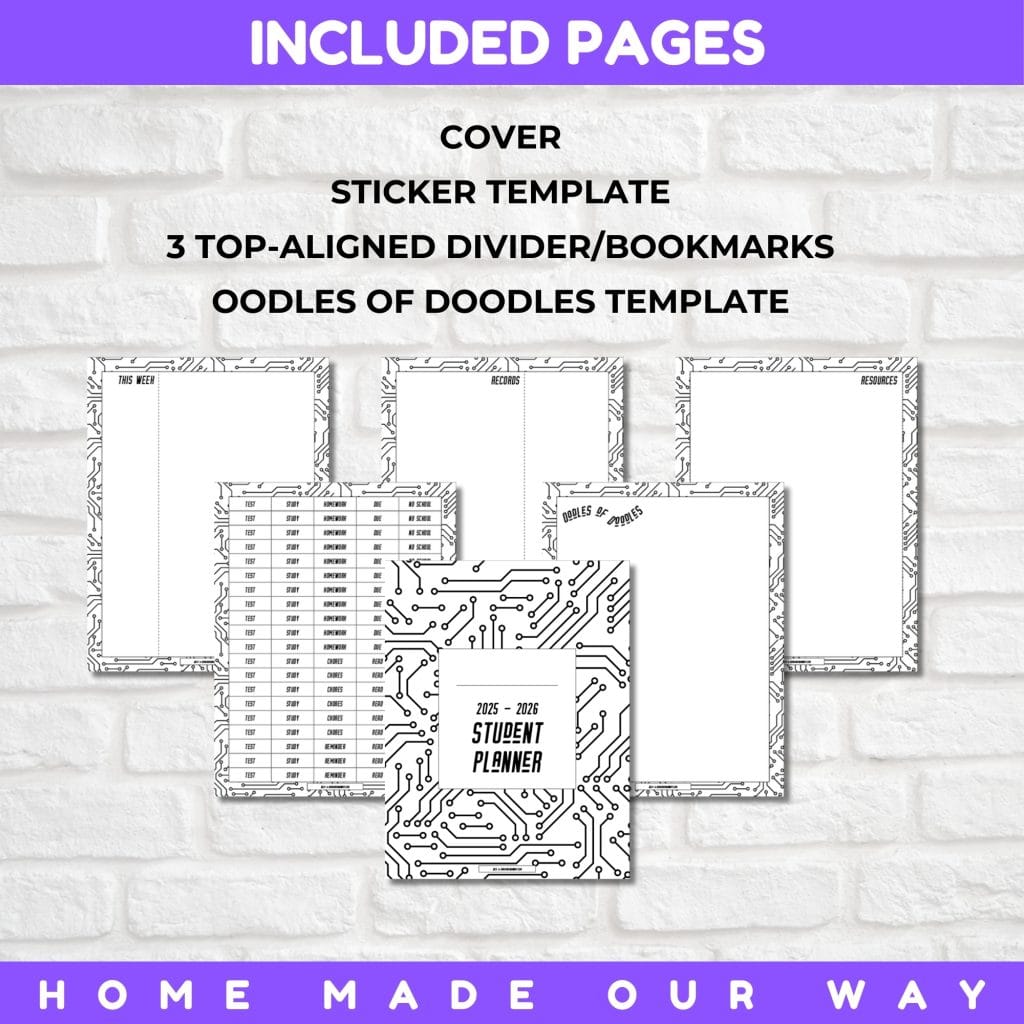 2025-2026 student planner included pages