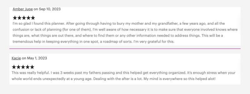 After I Am Gone Planner Reviews